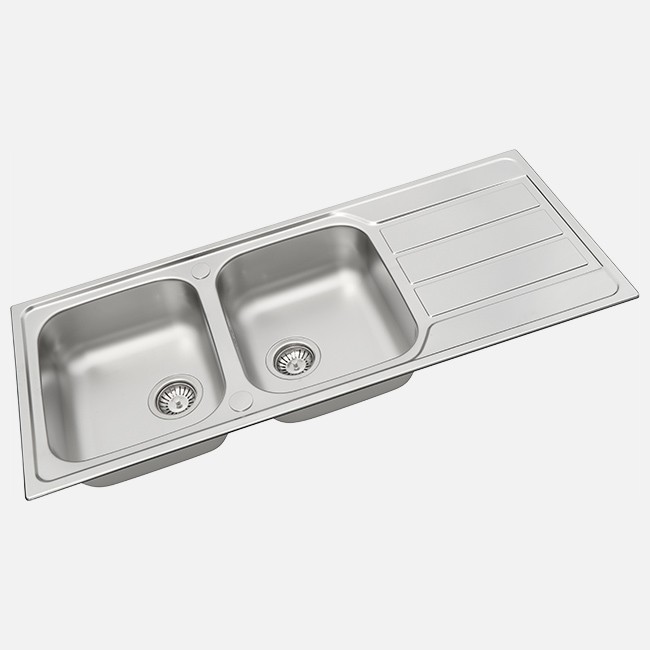 Pyramis Athena Double Bowl Single Drainer Sink